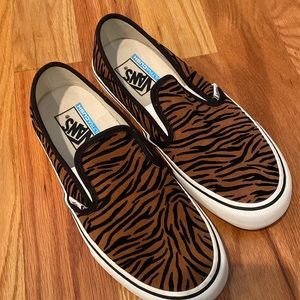 VANS Zebra Tiger ULTRACUSH slip ons rare nyc shoes sneakers 8.5 7 ultra cush
